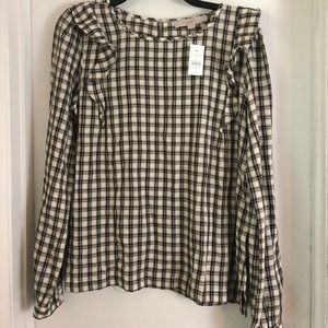 Women’s NWT LOFT Plaid Blouse Size Small